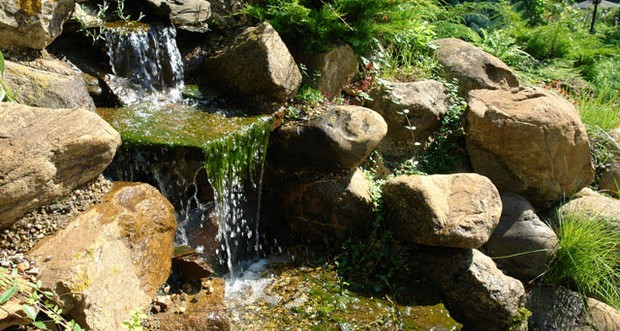 Садовий ставок із фонтаном